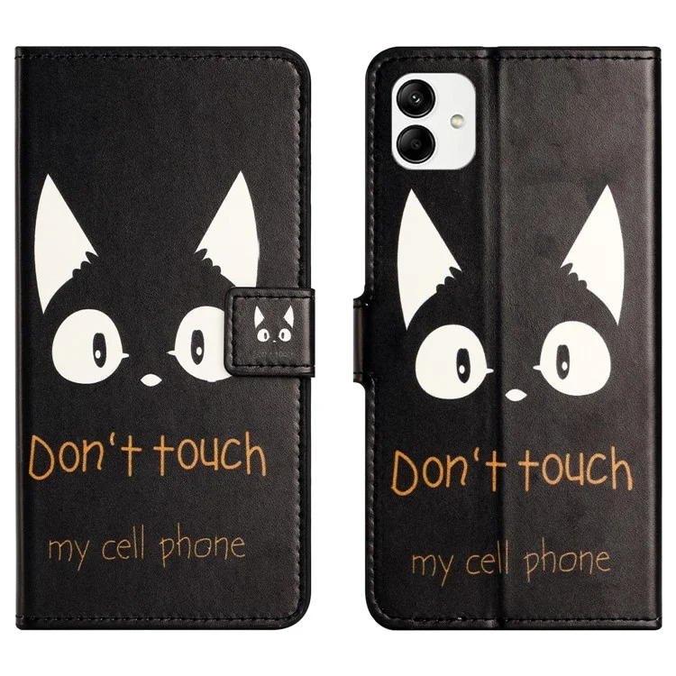 Wallet Phone Case for Motorola Moto G54 5G Case Pattern Printing PU Leather Flip Phone Cover - Don't Touch My Cell Phone