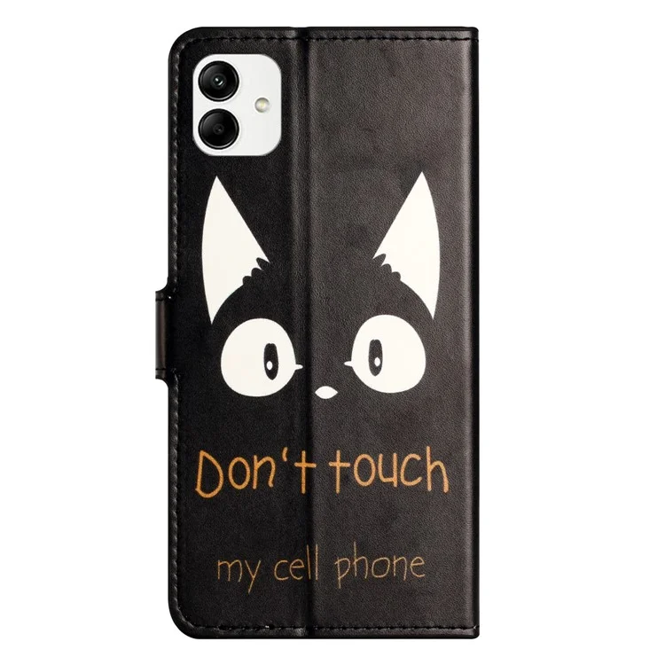 Wallet Phone Case for Motorola Moto G54 5G Case Pattern Printing PU Leather Flip Phone Cover - Don't Touch My Cell Phone