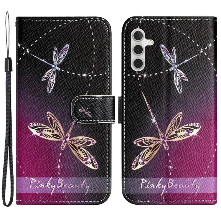 Für Samsung Galaxy A05s 4G Wallet Phone Case Pattern Printing Anti-Scratch PU Leather Flip Cover - Libellen