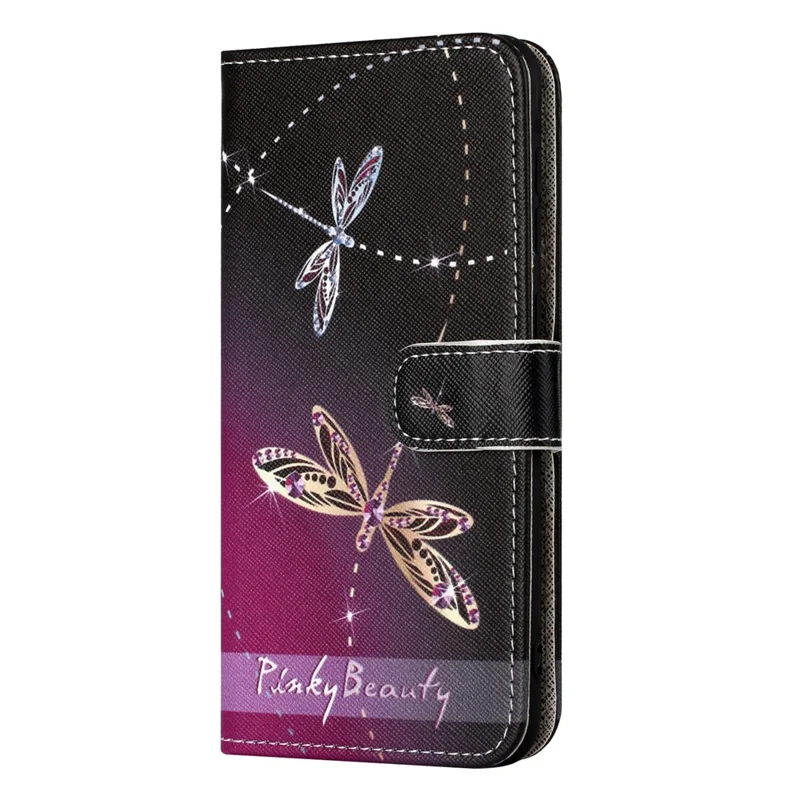 For Samsung Galaxy A15 5G Leather Case Pattern Printing Protective Wallet Phone Cover - Dragonflies