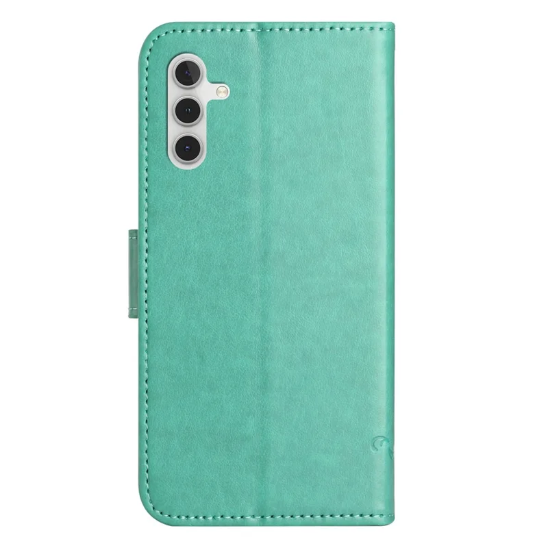 Para Samsung Galaxy A15 5G Funda a prueba de golpes Impreso Funda de cartera de cuero PU para teléfono - Cian