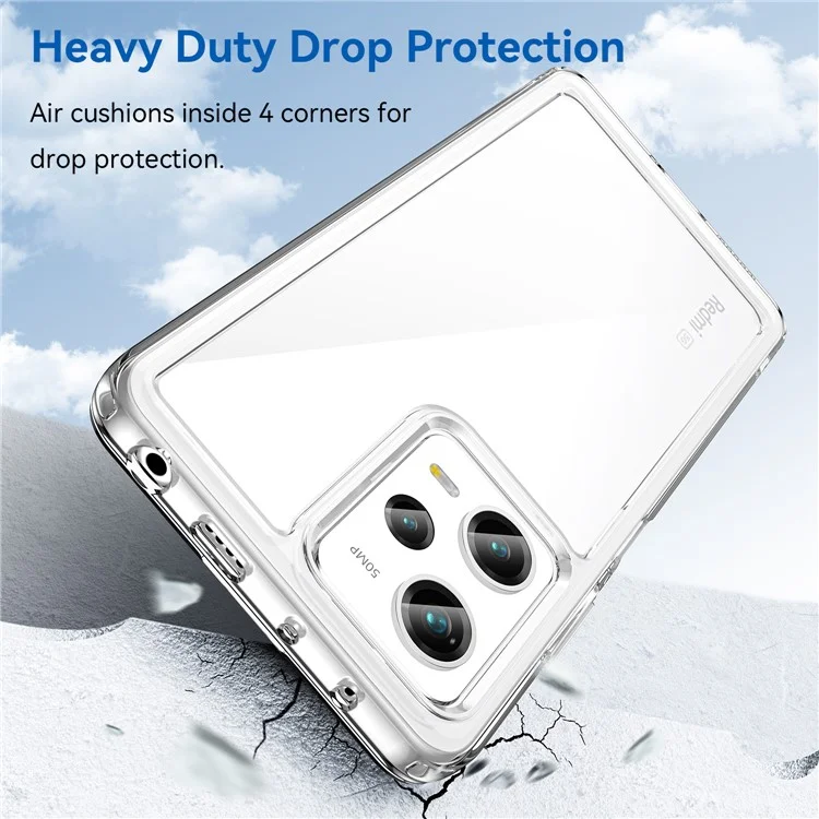 For Xiaomi Redmi Note 12 Pro 5G / 12 Pro Speed 5G / Poco X5 Pro 5G Case Transparent Phone Cover (Big Rear Lens Hole)