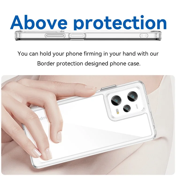 For Xiaomi Redmi Note 12 Pro 5G / 12 Pro Speed 5G / Poco X5 Pro 5G Case Transparent Phone Cover (Big Rear Lens Hole)