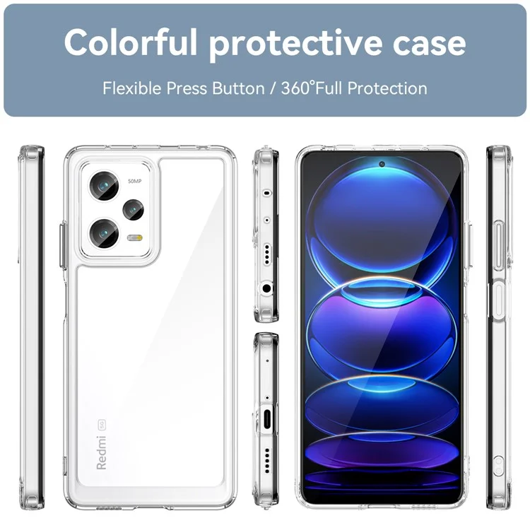 For Xiaomi Redmi Note 12 Pro 5G / 12 Pro Speed 5G / Poco X5 Pro 5G Case Transparent Phone Cover (Big Rear Lens Hole)