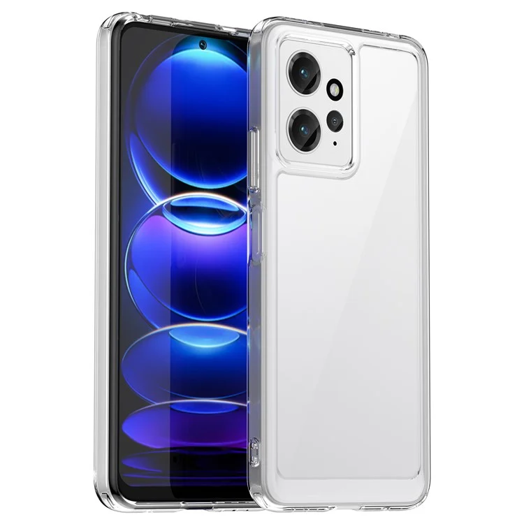 Для Xiaomi Redmi Note 12 4G прозрачный чехол TPU+Акриловый противоударный чехол для телефона (большое отверстие для задней линзы)