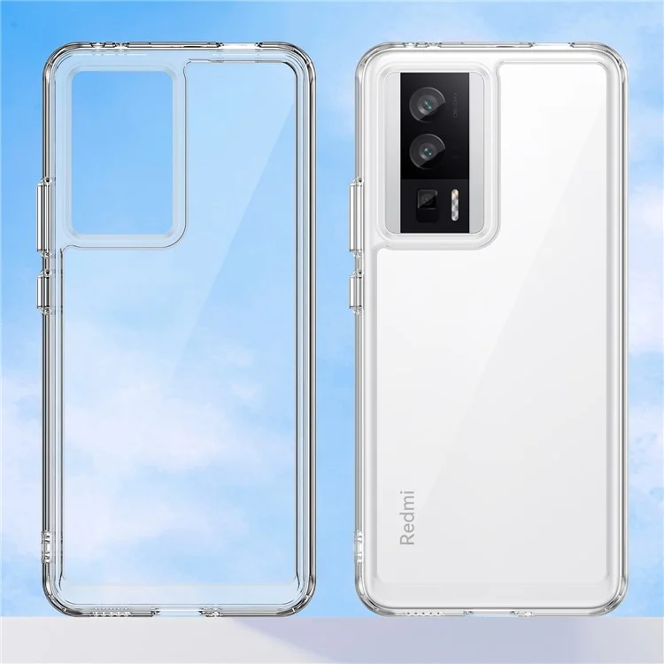 Pour Xiaomi Redmi K60 5G / K60 Pro 5G / Poco F5 Pro 5G Étui Boutons Électroplaqués Housse de téléphone (Grand Trou pour Objectif Arrière)