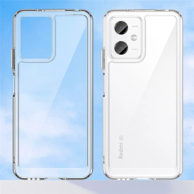 For Xiaomi Redmi Note 12 5G (China) / (India) / (Global) / Poco X5 5G Case TPU+Acrylic Cover (Big Rear Lens Hole)