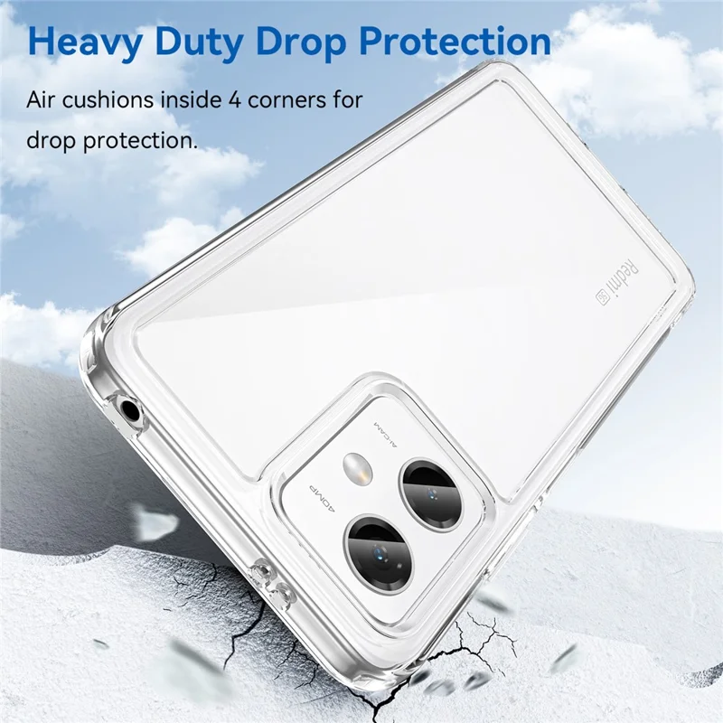 For Xiaomi Redmi Note 12 5G (China) / (India) / (Global) / Poco X5 5G Case TPU+Acrylic Cover (Big Rear Lens Hole)