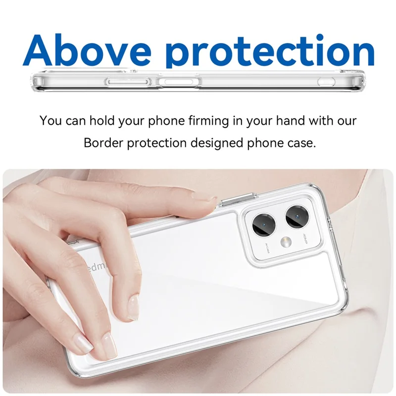 For Xiaomi Redmi Note 12 5G (China) / (India) / (Global) / Poco X5 5G Case TPU+Acrylic Cover (Big Rear Lens Hole)