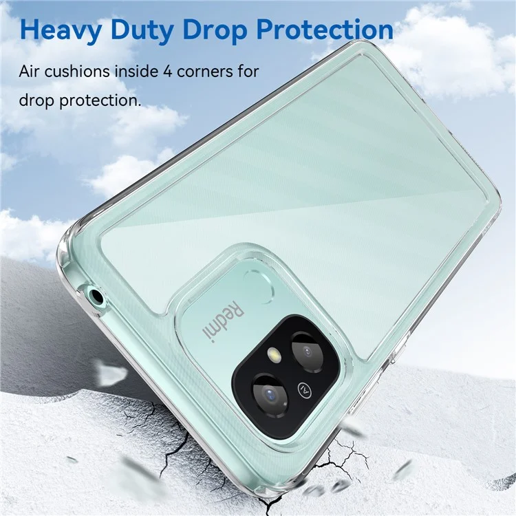 Для Xiaomi Redmi 12C 4G Clear Case Airbag Corner Protective Phone Cover (Big Rear Lens Hole)