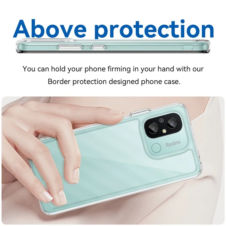 Для Xiaomi Redmi 12C 4G Clear Case Airbag Corner Protective Phone Cover (Big Rear Lens Hole)