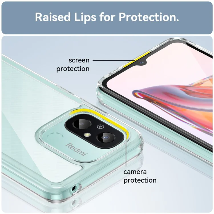 Для Xiaomi Redmi 12C 4G Clear Case Airbag Corner Protective Phone Cover (Big Rear Lens Hole)