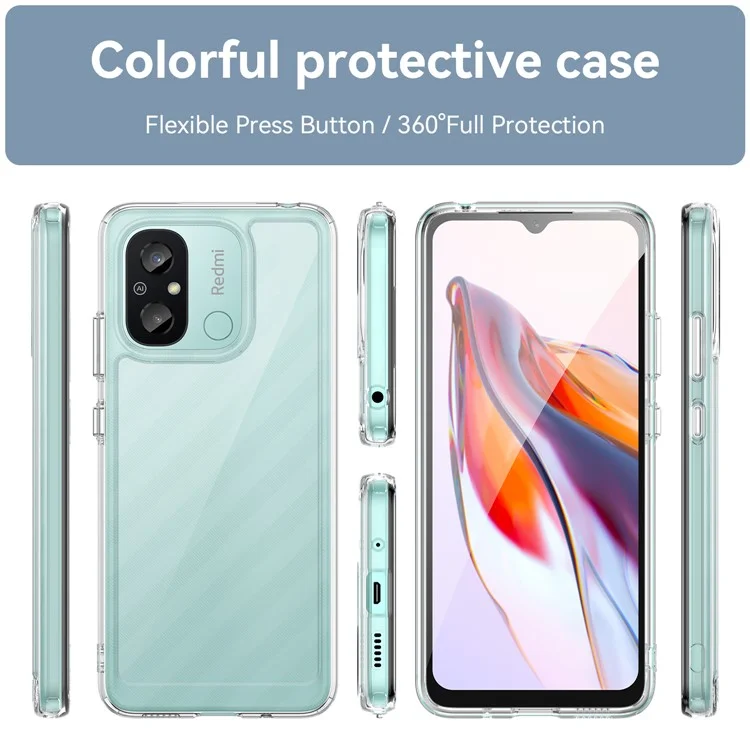 Для Xiaomi Redmi 12C 4G Clear Case Airbag Corner Protective Phone Cover (Big Rear Lens Hole)