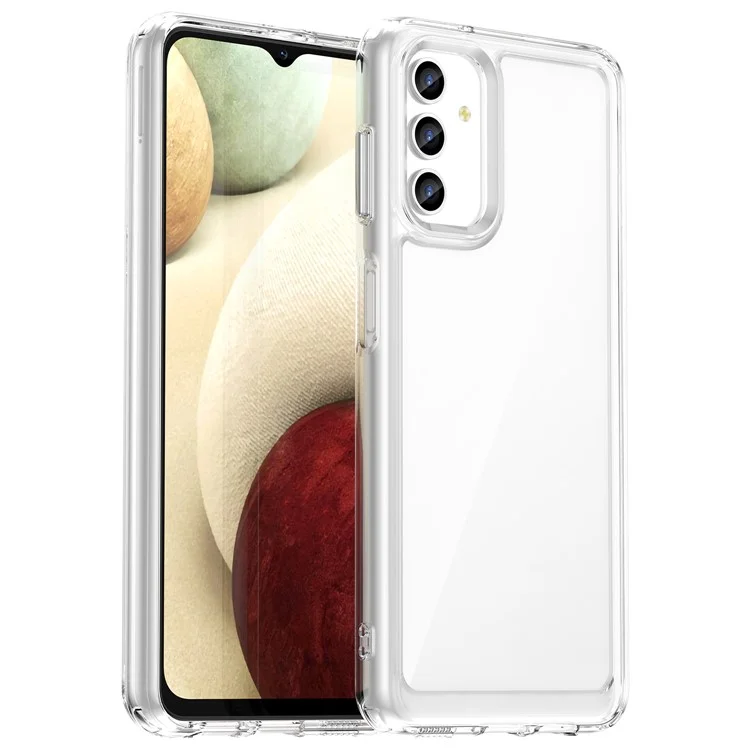 Pour Samsung Galaxy A13 5G Coque Anti-chute Transparent TPU+Acrylique Coque de Téléphone (Grand Trou pour Objectif Arrière)