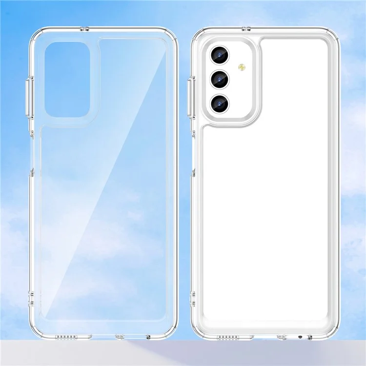 Pour Samsung Galaxy A13 5G Coque Anti-chute Transparent TPU+Acrylique Coque de Téléphone (Grand Trou pour Objectif Arrière)