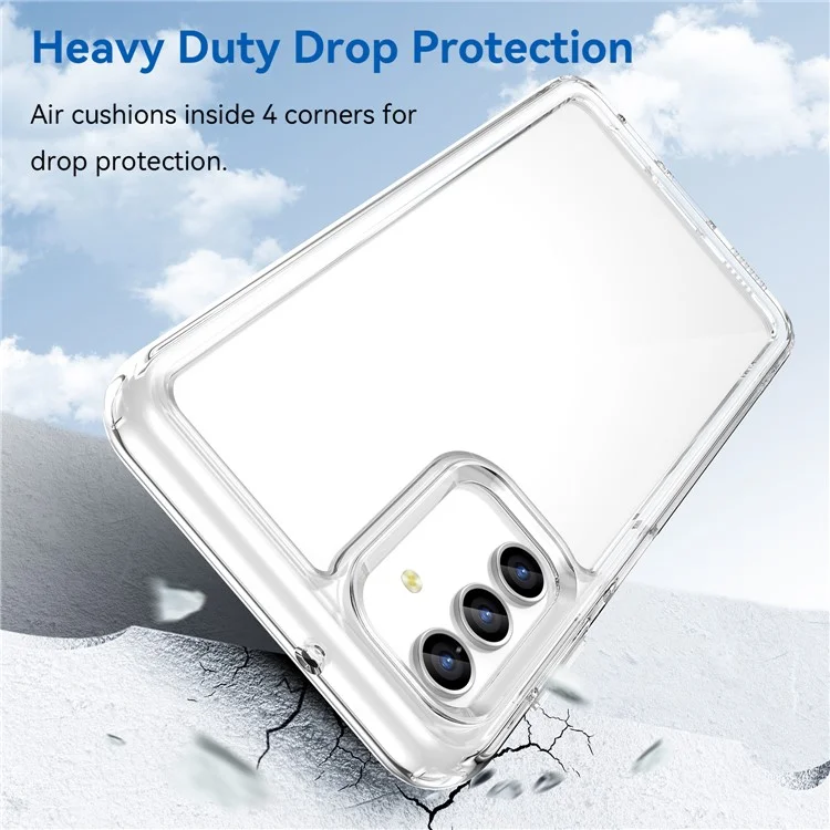 Pour Samsung Galaxy A13 5G Coque Anti-chute Transparent TPU+Acrylique Coque de Téléphone (Grand Trou pour Objectif Arrière)