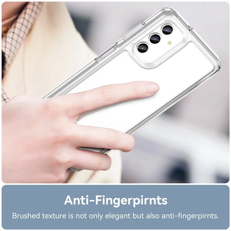 Pour Samsung Galaxy A13 5G Coque Anti-chute Transparent TPU+Acrylique Coque de Téléphone (Grand Trou pour Objectif Arrière)