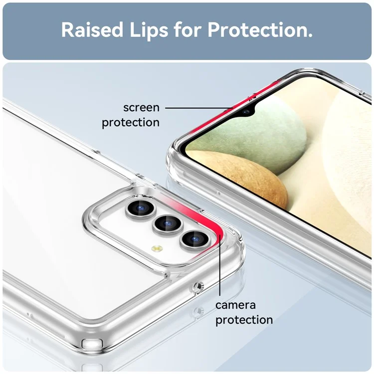Pour Samsung Galaxy A13 5G Coque Anti-chute Transparent TPU+Acrylique Coque de Téléphone (Grand Trou pour Objectif Arrière)
