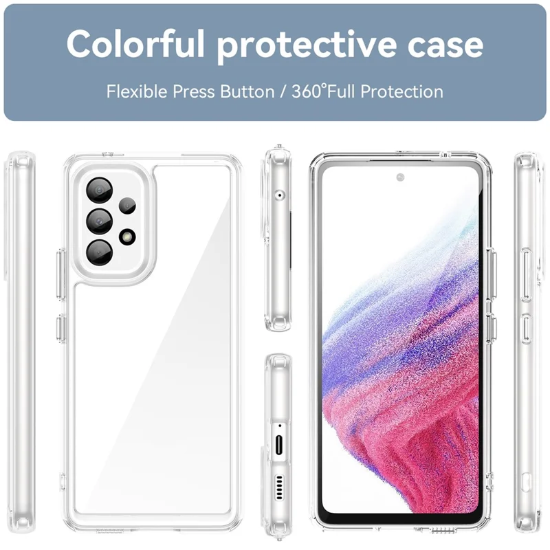 For Samsung Galaxy A13 4G Phone Case Electroplating Buttons Phone Back Cover (Big Rear Lens Hole)