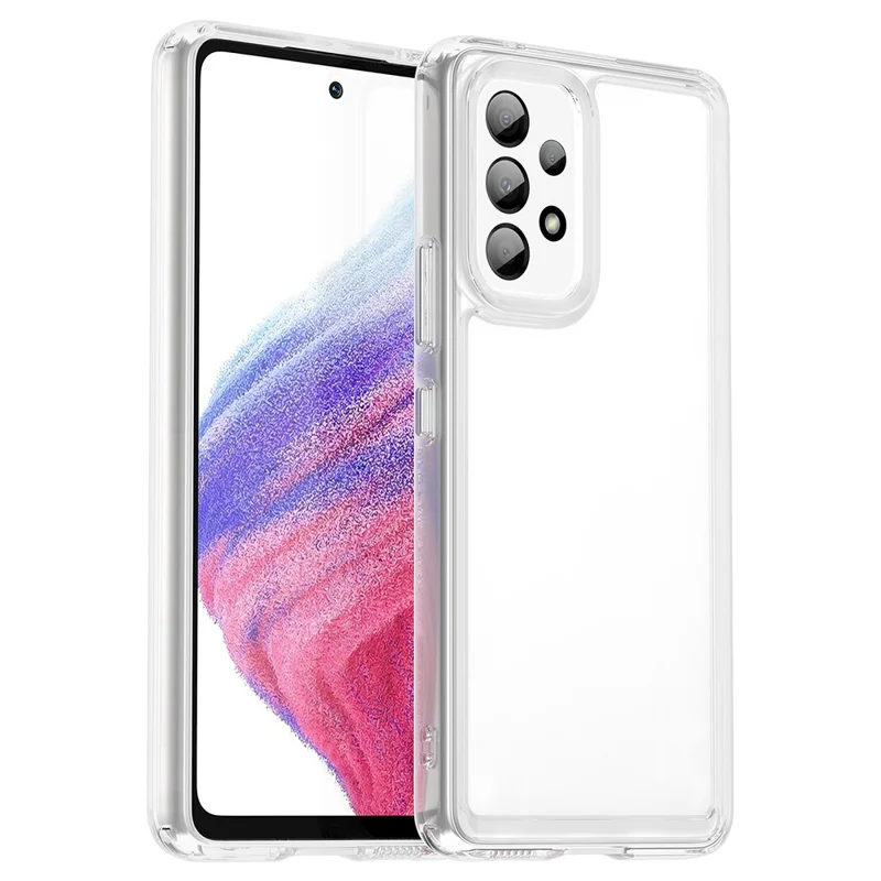 Para Samsung Galaxy A53 5G Case TPU+Acrylic Transparent Phone Cover (Big Rear Lens Hole)