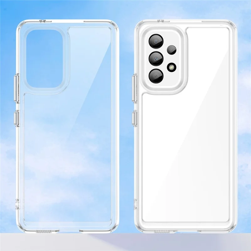 Para Samsung Galaxy A53 5G Case TPU+Acrylic Transparent Phone Cover (Big Rear Lens Hole)
