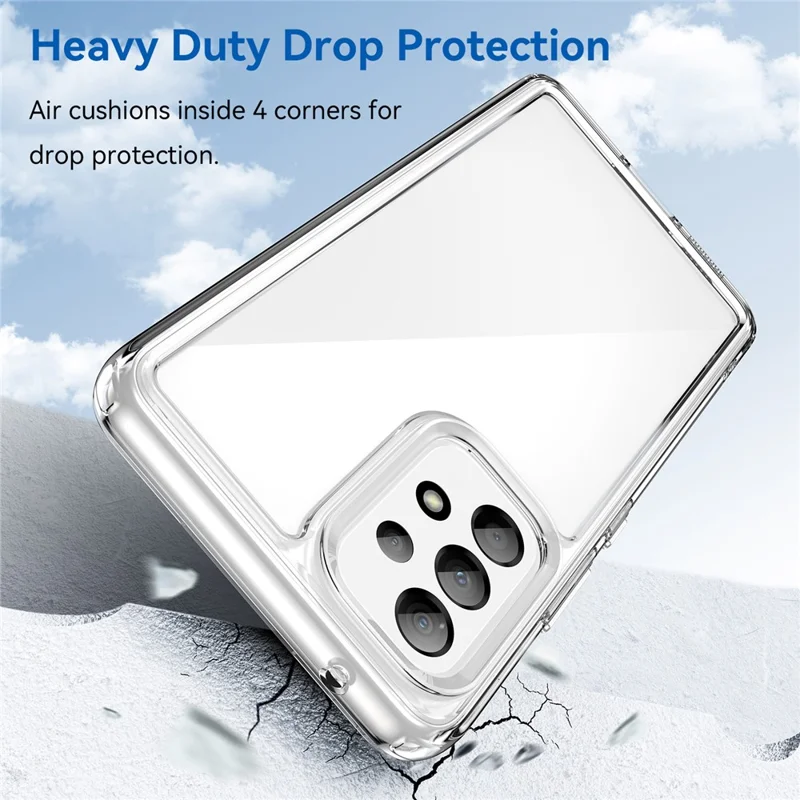 Para Samsung Galaxy A53 5G Case TPU+Acrylic Transparent Phone Cover (Big Rear Lens Hole)