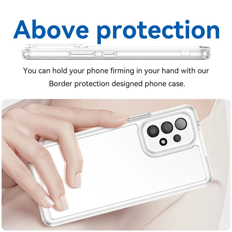 Para Samsung Galaxy A53 5G Case TPU+Acrylic Transparent Phone Cover (Big Rear Lens Hole)