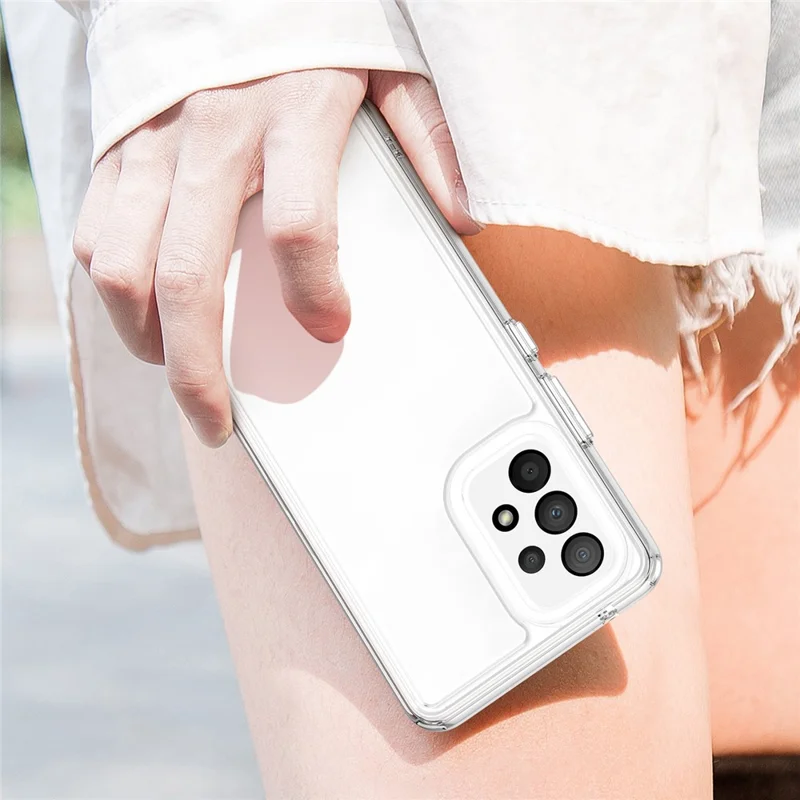 Para Samsung Galaxy A53 5G Case TPU+Acrylic Transparent Phone Cover (Big Rear Lens Hole)