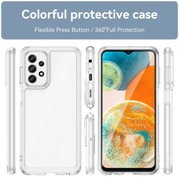 For Samsung Galaxy A23 4G / A23 5G (Global Version) Case Anti-scratch Clear Phone Cover (Big Rear Lens Hole)