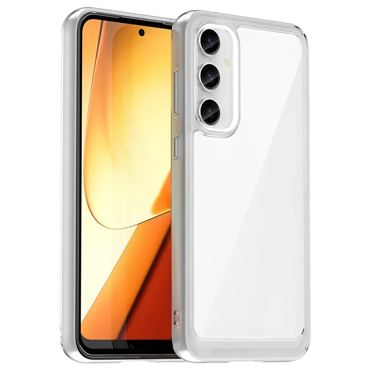 For Samsung Galaxy S23 FE Clear Case TPU+Acrylic Protective Phone Cover (Big Rear Lens Hole)