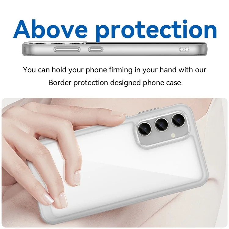 For Samsung Galaxy S23 FE Clear Case TPU+Acrylic Protective Phone Cover (Big Rear Lens Hole)