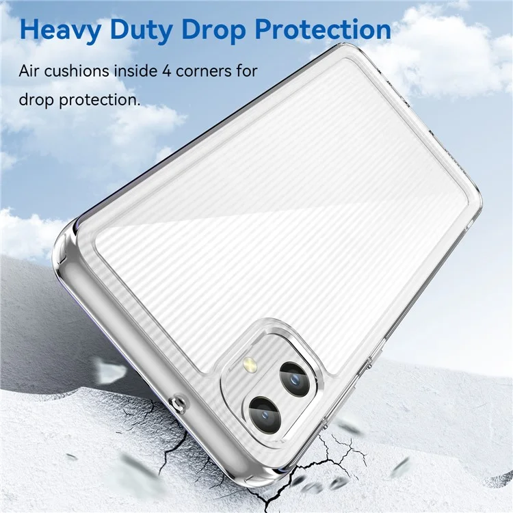 Для Samsung Galaxy A05 4G Clear Phone Case Электроплатные кнопки Чехол для телефона (Большое отверстие для задней линзы)