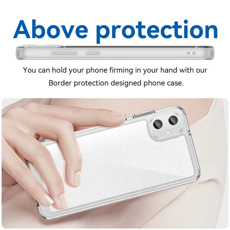 Для Samsung Galaxy A05 4G Clear Phone Case Электроплатные кнопки Чехол для телефона (Большое отверстие для задней линзы)