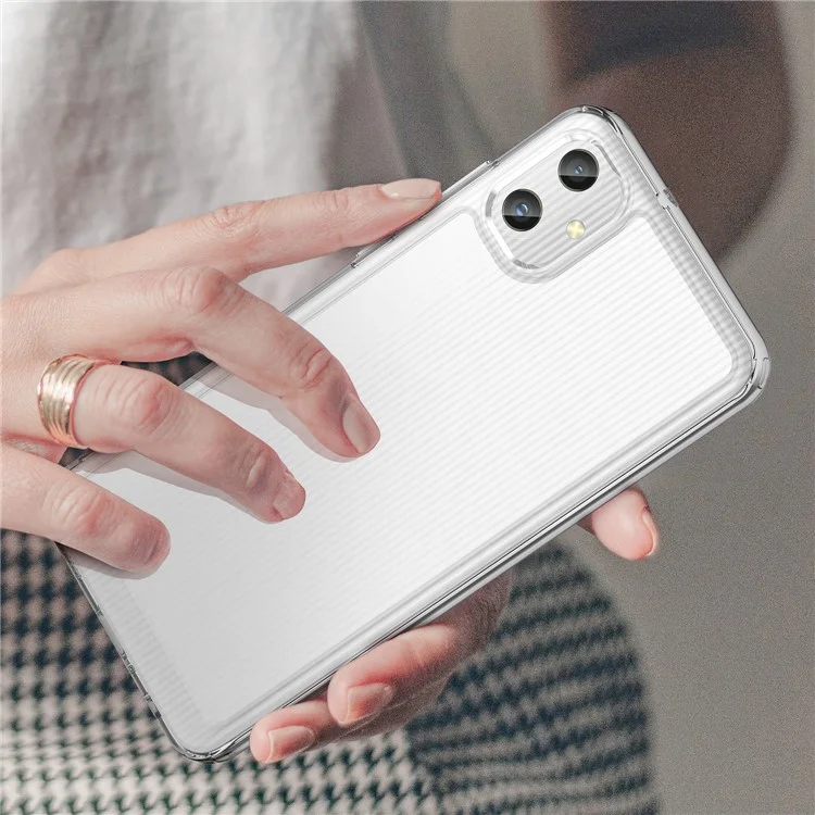 Для Samsung Galaxy A05 4G Clear Phone Case Электроплатные кнопки Чехол для телефона (Большое отверстие для задней линзы)
