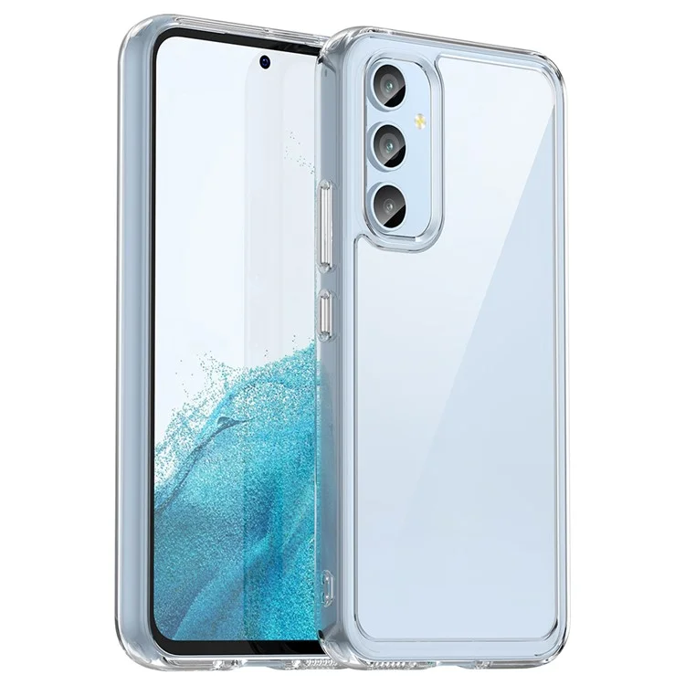 Pour Samsung Galaxy A54 5G Transparent Phone Case TPU+Acrylic Cover (Big Rear Lens Hole)