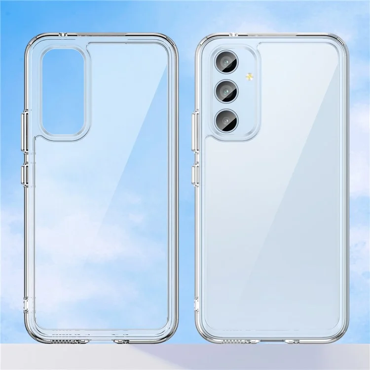 Pour Samsung Galaxy A54 5G Transparent Phone Case TPU+Acrylic Cover (Big Rear Lens Hole)