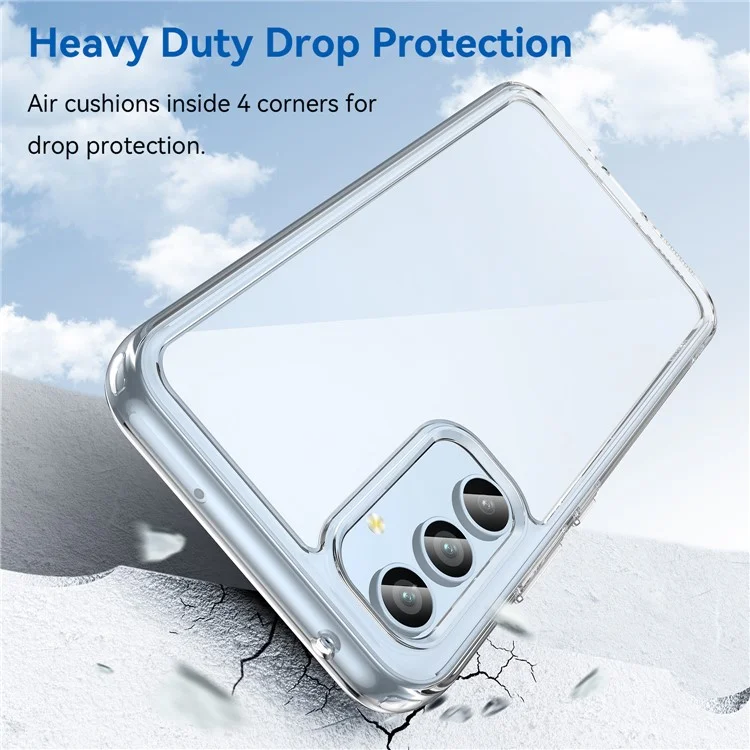 Pour Samsung Galaxy A54 5G Transparent Phone Case TPU+Acrylic Cover (Big Rear Lens Hole)