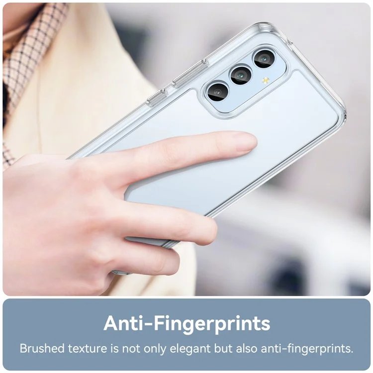 Pour Samsung Galaxy A54 5G Transparent Phone Case TPU+Acrylic Cover (Big Rear Lens Hole)