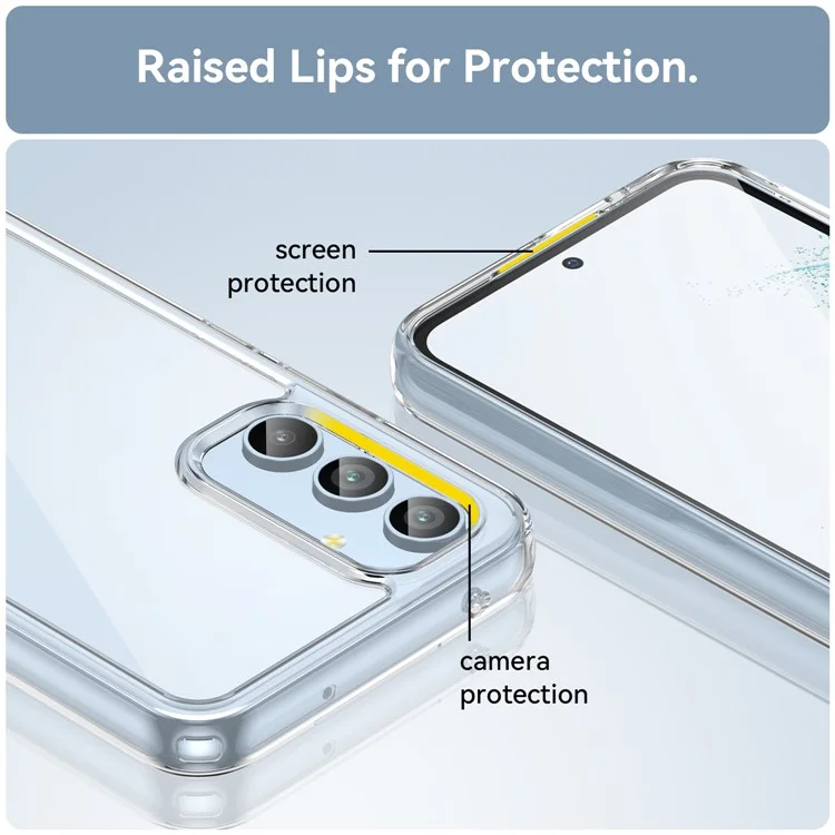 Pour Samsung Galaxy A54 5G Transparent Phone Case TPU+Acrylic Cover (Big Rear Lens Hole)