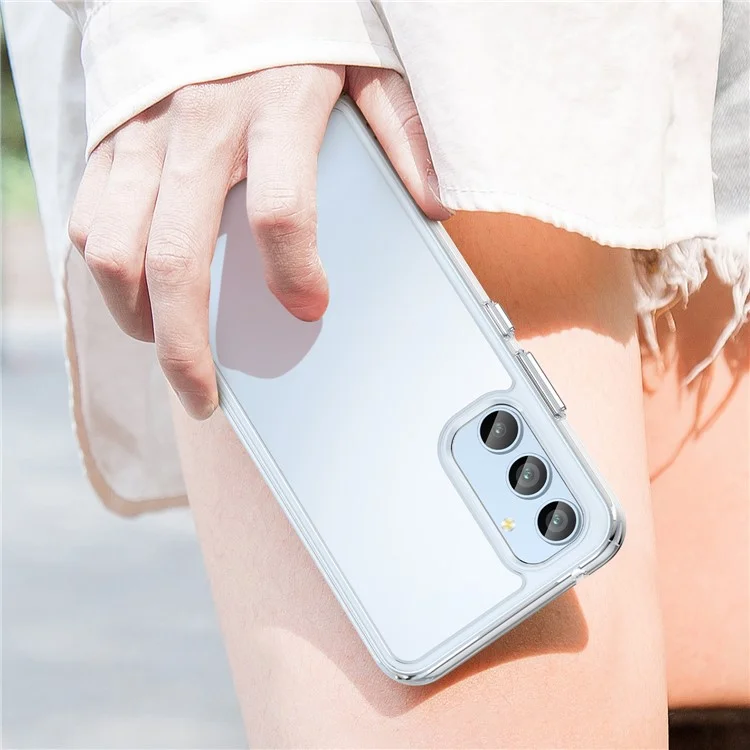 Pour Samsung Galaxy A54 5G Transparent Phone Case TPU+Acrylic Cover (Big Rear Lens Hole)