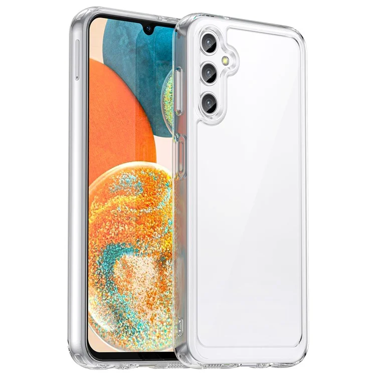 Для Samsung Galaxy A14 5G / A14 4G Чехол Прозрачная Крышка Телефона с Электрохромными Кнопками (Большое Отверстие для Задней Линзы)