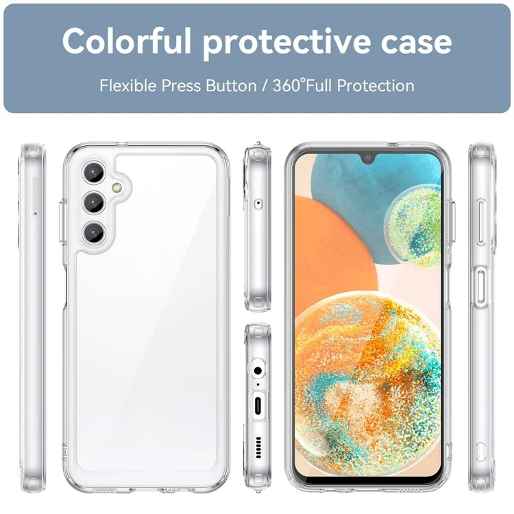 Für Samsung Galaxy A14 5G / A14 4G Klare Hülle TPU+Acryl Handy-Abdeckung (Große Rücklinsenöffnung)