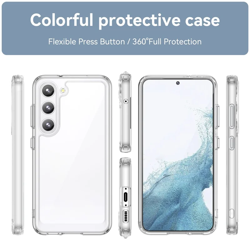 For Samsung Galaxy S23 Case Anti-drop Phone Cover with Electroplating Buttons (Big Rear Lens Hole)