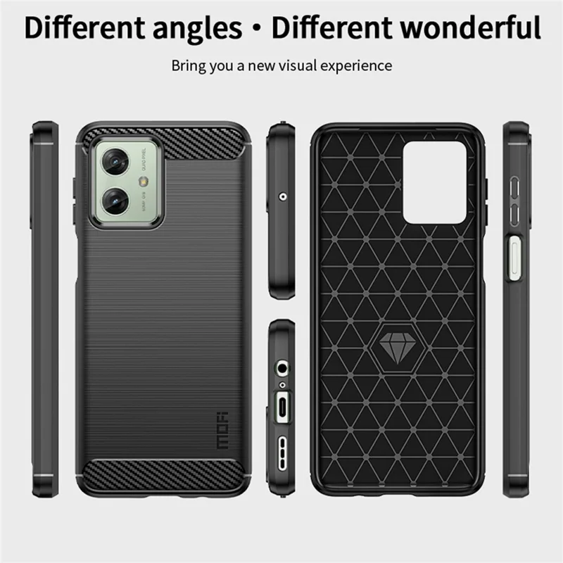 MOFI JK TPU Series-1 For Motorola Moto G54 5G Case Brushed TPU Phone Back Cover - Black