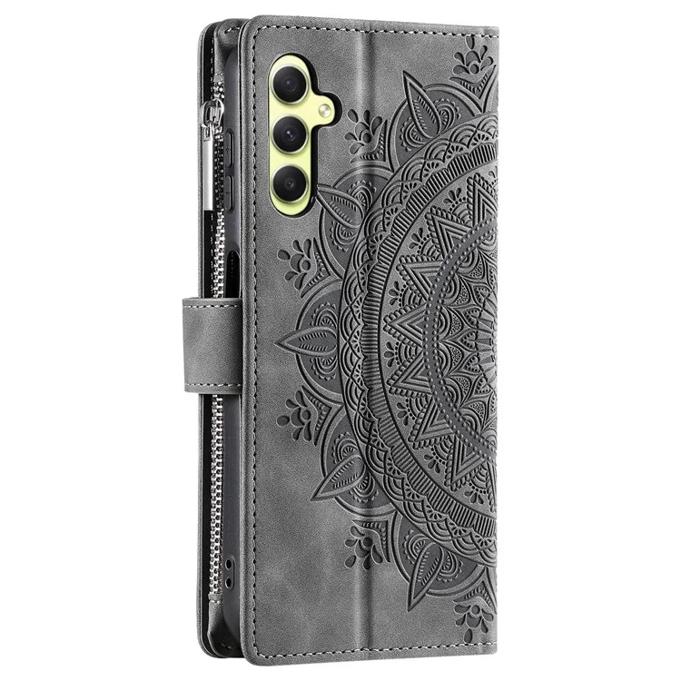 Per Samsung Galaxy A05s 4G Case Phone Cover Wallet PU Leather Stand Shell with Strap - Grey