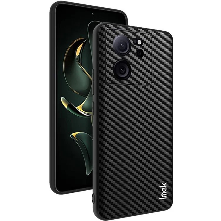 IMAK LX-5 Serie für Xiaomi Redmi K60 Ultra Case PU-Leder+PC+TPU Anti-Drop Telefonabdeckung - Carbonfaser-Textur