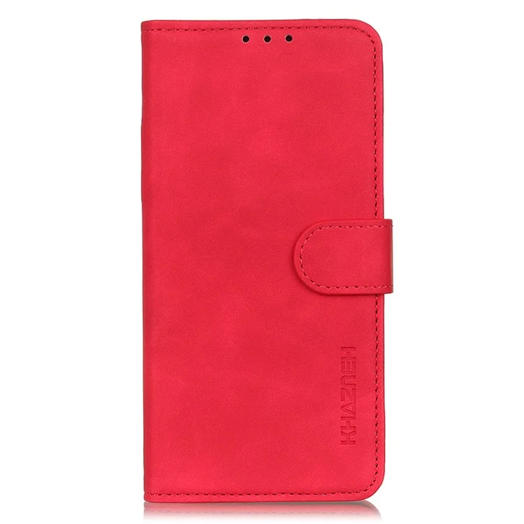 KHAZNEH per Motorola Edge 40 Neo 5G Custodia Retro Texture Leather Wallet Cell Phone Cover - Rosso