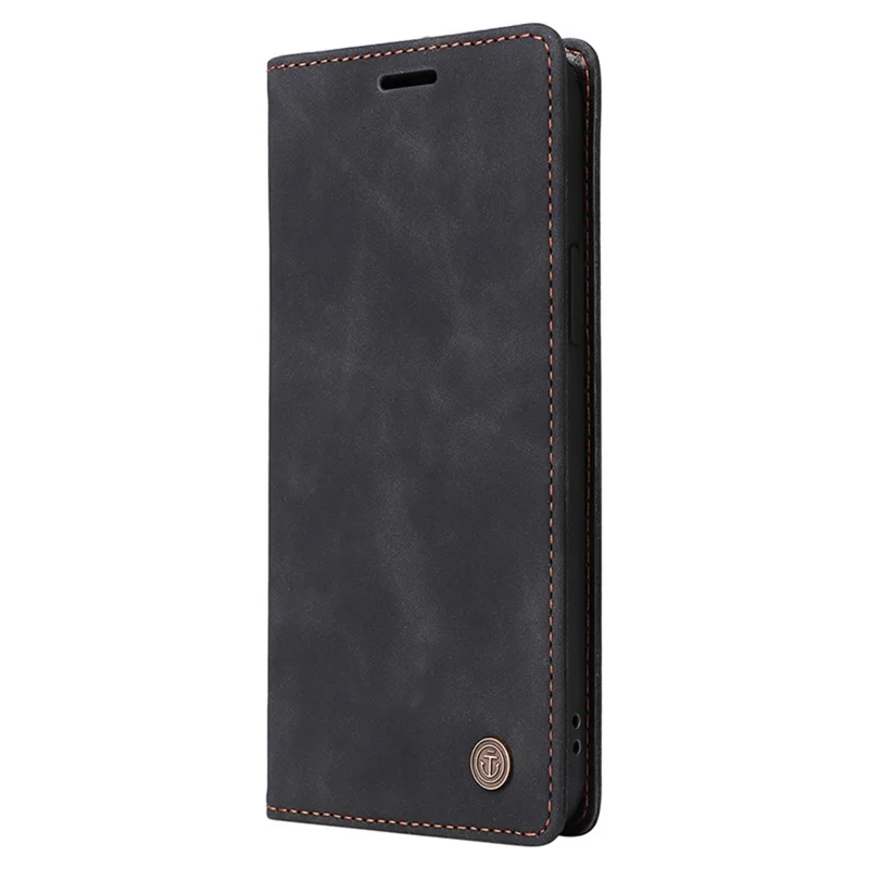 006 Series For Samsung Galaxy S23 FE Case Sucker Closure PU Leather Phone Stand Cover - Black