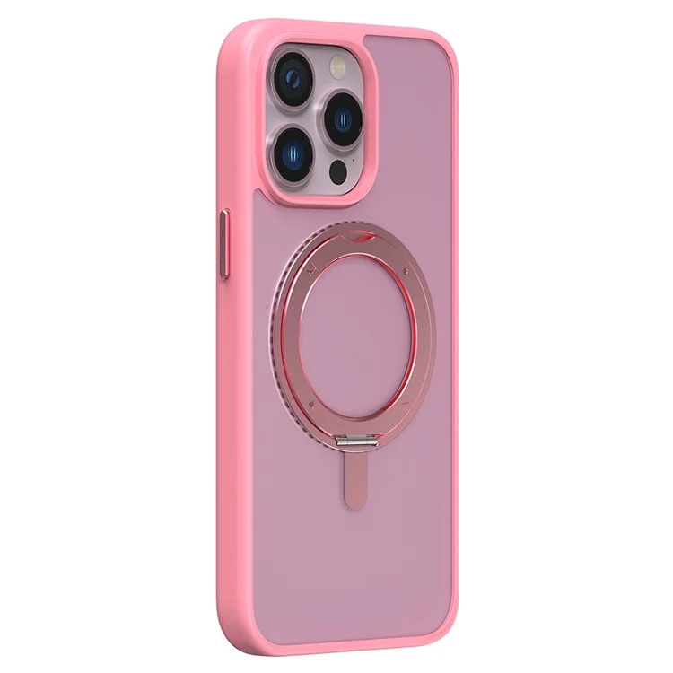 MOMAX For iPhone 15 Pro Case Compatible with MagSafe Matte Phone Cover Kickstand Protector - Pink