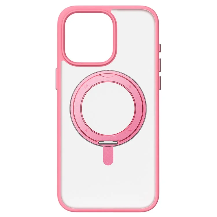 MOMAX For iPhone 15 Pro Case Compatible with MagSafe Matte Phone Cover Kickstand Protector - Pink